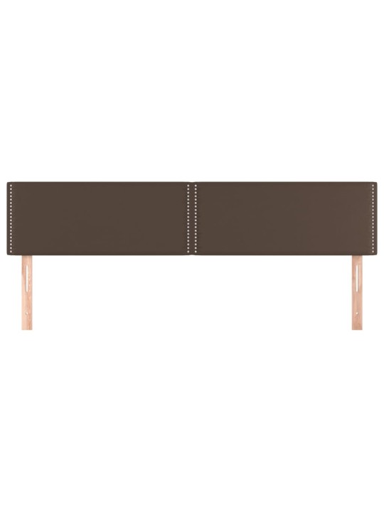 Čelo postele 2 ks hnědé 90x5x78/88 cm umělá kůže