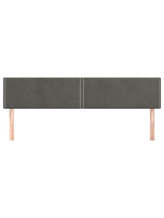 Čelo postele 2 ks tmavě šed 90x5x78/88 cm samet