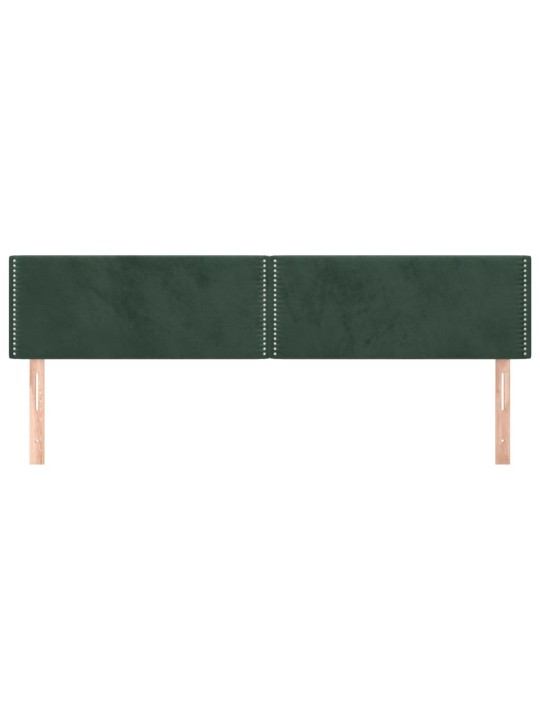 Čelo postele 2 ks tmavě zelené 90x5x78/88 cm samet