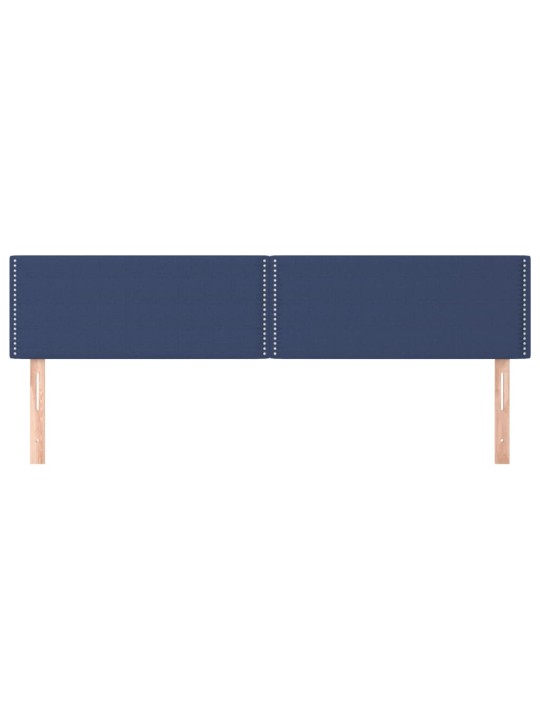 Čelo postele 2 ks modré 100x5x78/88 cm textil