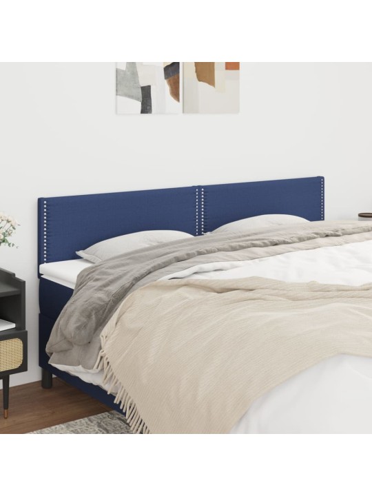 Čelo postele 2 ks modré 100x5x78/88 cm textil