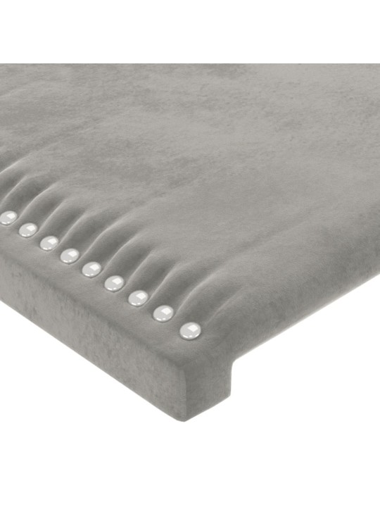 Čelo postele 2 ks světle šedé 100 x 5 x 78/88 cm samet