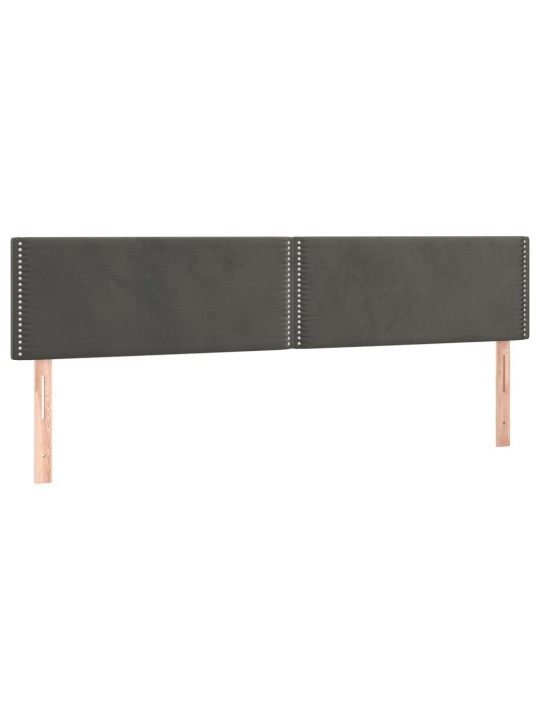 Čelo postele 2 ks tmavě šedé 100 x 5 x 78/88 cm samet