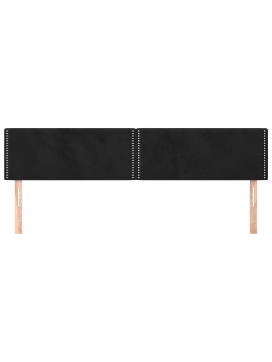 Čelo postele 2 ks černé 100x5x78/88 cm samet