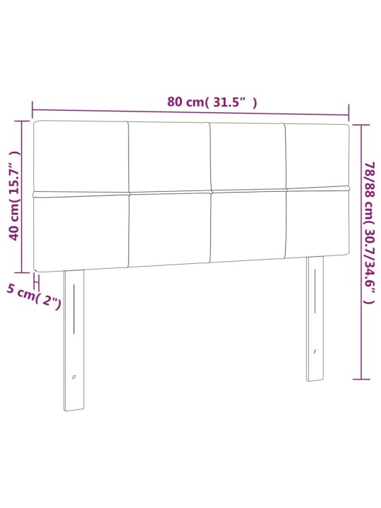 Čelo postele černé 80 x 5 x 78/88 cm textil