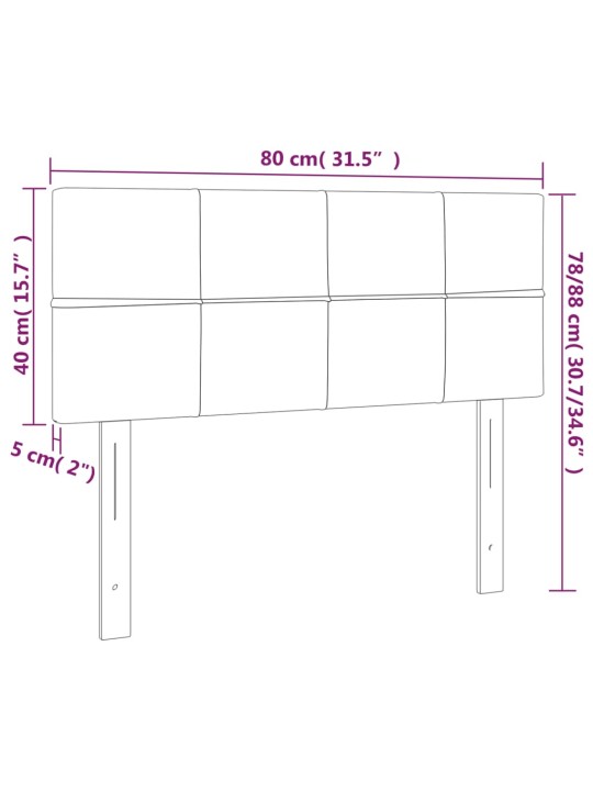 Čelo postele modré 80 x 5 x 78/88 cm textil