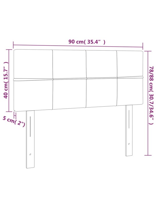 Čelo postele tmavě šedé 90x5x78/88 cm textil