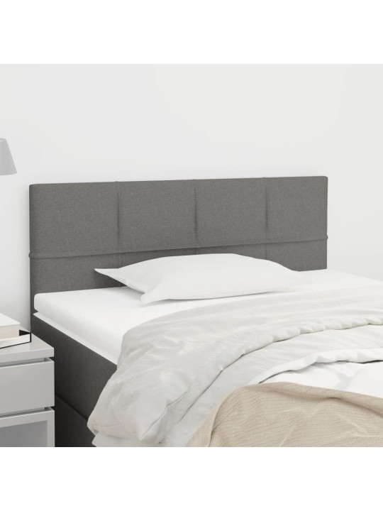 Čelo postele tmavě šedé 90x5x78/88 cm textil