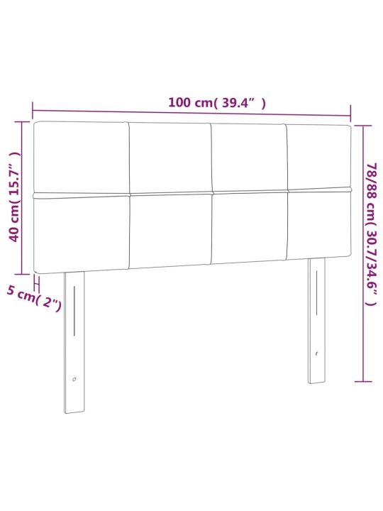 Čelo postele modré 100x5x78/88 cm textil