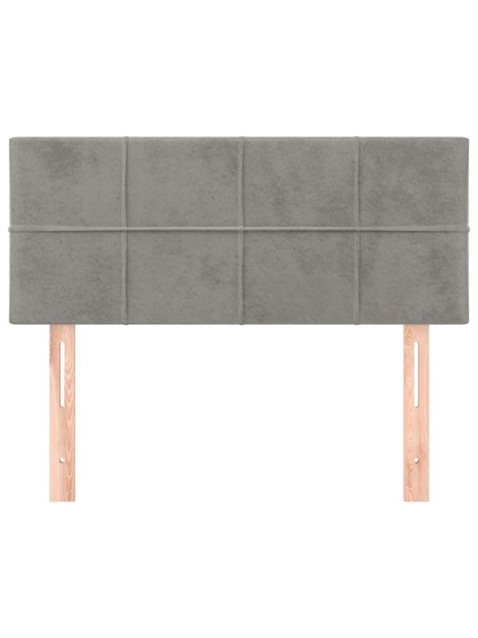 Čelo postele světle šedé 100 x 5 x 78/88 cm samet