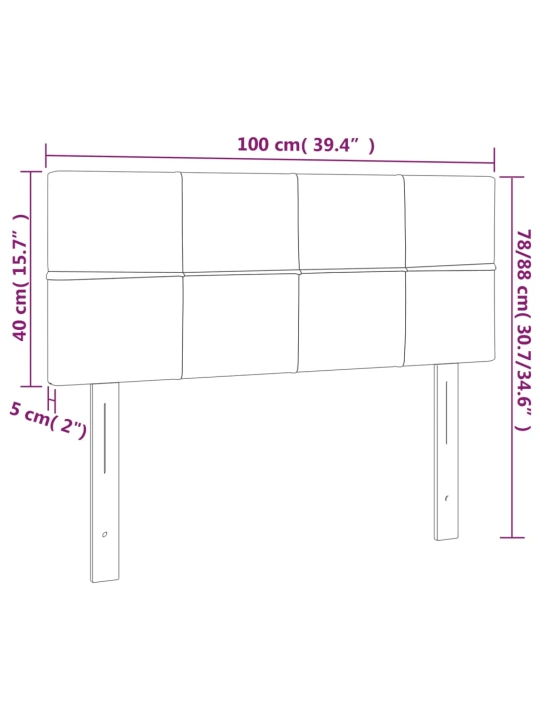 Čelo postele tmavě šedé 100x5x78/88 cm samet