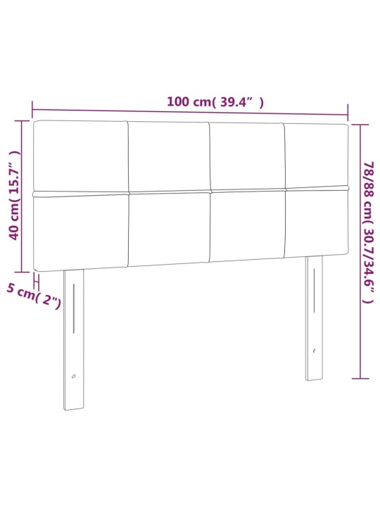 Čelo postele černé 100x5x78/88 cm samet