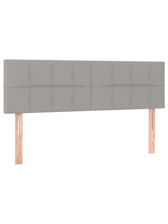 Čela postele 2 ks světle šedá 72 x 5 x 78/88 cm textil