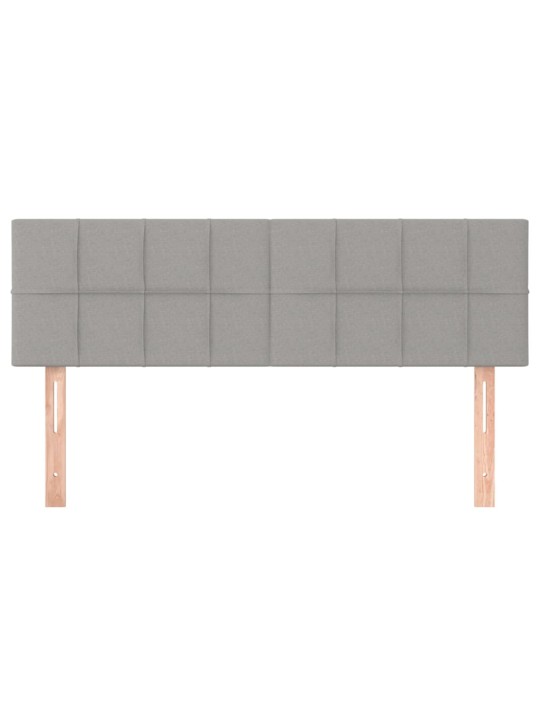 Čela postele 2 ks světle šedá 72 x 5 x 78/88 cm textil