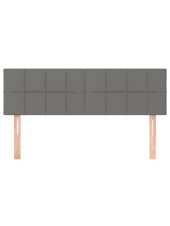 Čela postele 2 ks tmavě šedá 72 x 5 x 78/88 cm textil