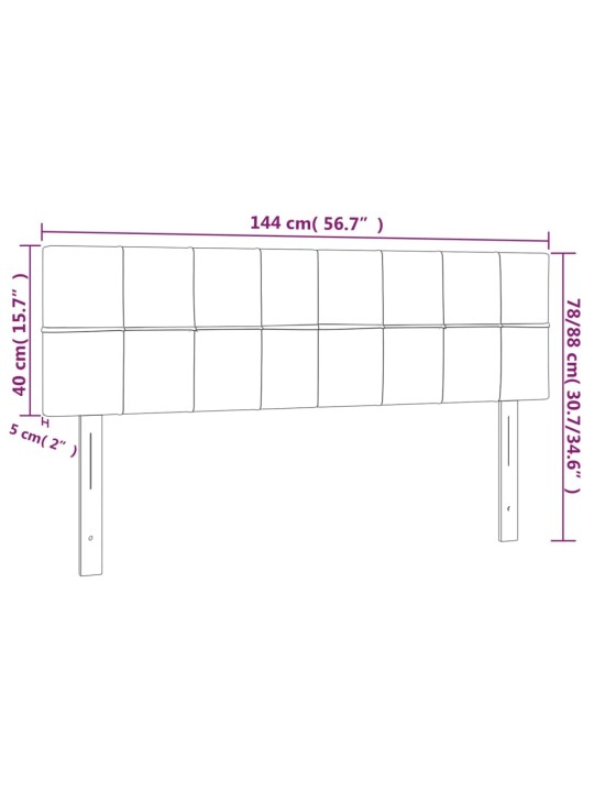 Čela postele 2 ks tmavě šedá 72 x 5 x 78/88 cm textil