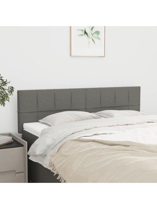Čela postele 2 ks tmavě šedá 72 x 5 x 78/88 cm textil