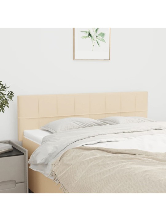 Čela postele 2 ks krémová 72 x 5 x 78/88 cm textil