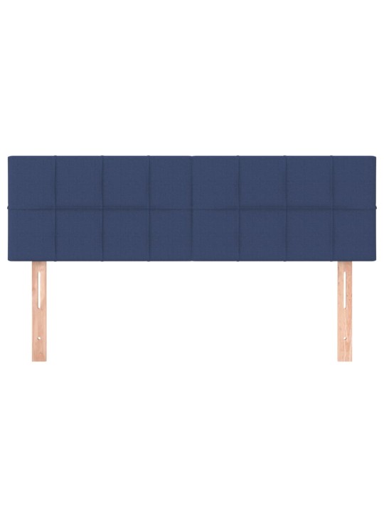 Čela postele 2 ks modrá 72 x 5 x 78/88 cm textil