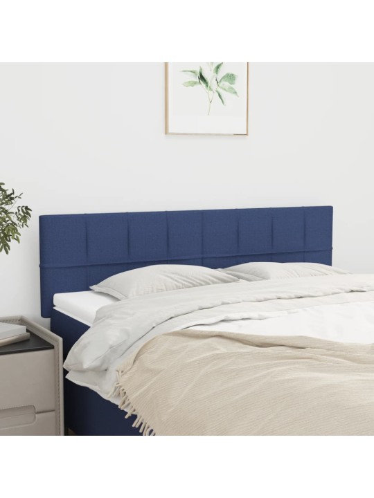 Čela postele 2 ks modrá 72 x 5 x 78/88 cm textil