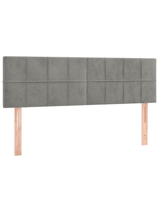 Čela postele 2 ks světle šedá 72 x 5 x 78/88 cm samet