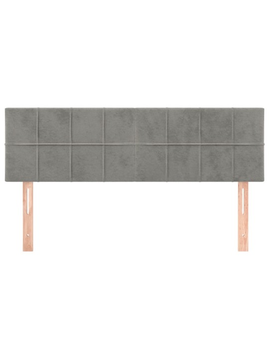 Čela postele 2 ks světle šedá 72 x 5 x 78/88 cm samet