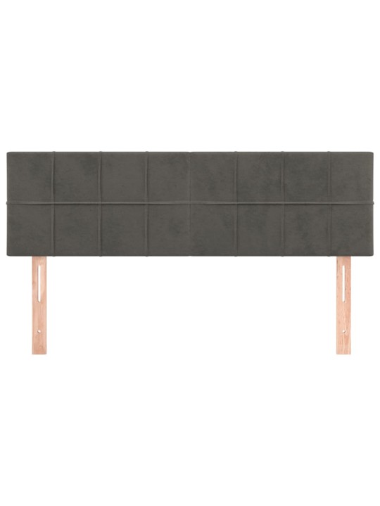 Čela postele 2 ks tmavě šedá 72 x 5 x 78/88 cm samet