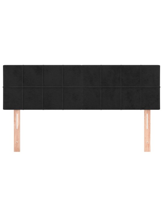 Čela postele 2 ks černá 72 x 5 x 78/88 cm samet