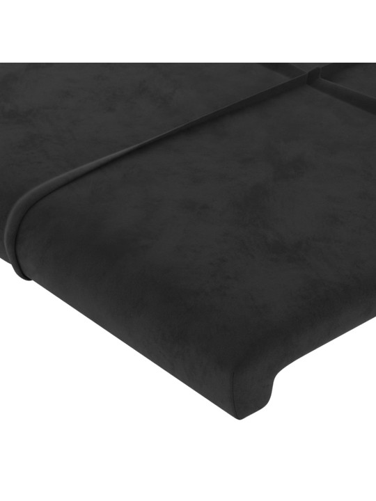 Čela postele 2 ks černá 72 x 5 x 78/88 cm samet