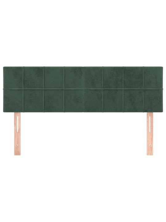 Čela postele 2 ks tmavě zelená 72 x 5 x 78/88 cm samet