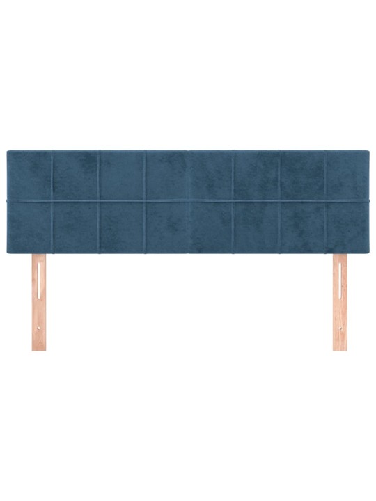 Čela postele 2 ks tmavě modrá 72 x 5 x 78/88 cm samet