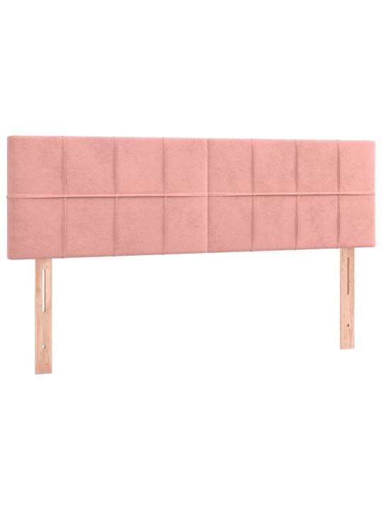 Čelo postele 2 ks růžové 72x5x78/88 cm samet
