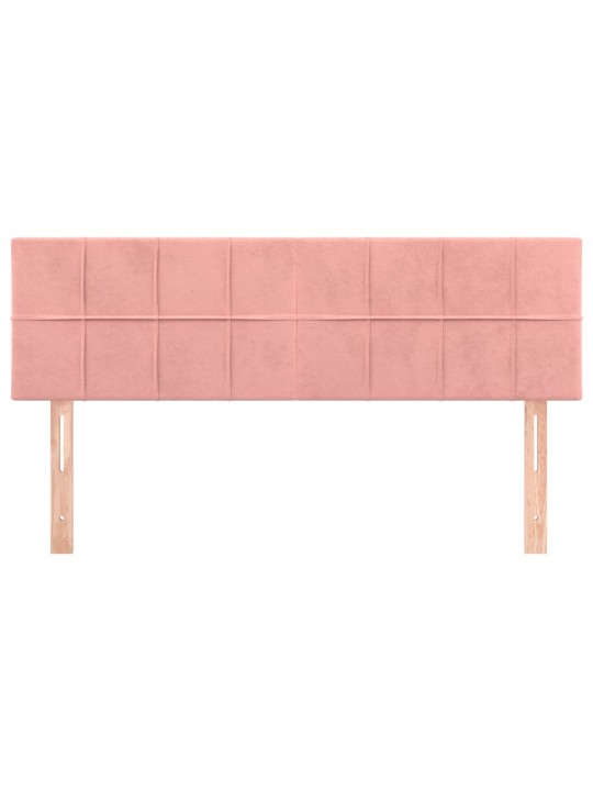 Čelo postele 2 ks růžové 72x5x78/88 cm samet
