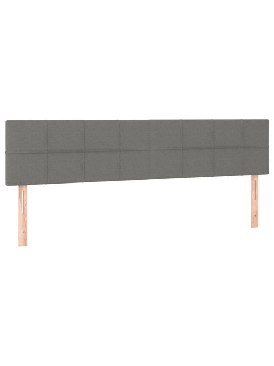 Čelo postele 2 ks tmavě šedé 80 x 5 x 78/88 cm textil