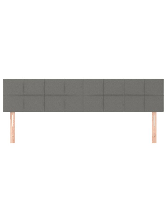 Čelo postele 2 ks tmavě šedé 80 x 5 x 78/88 cm textil