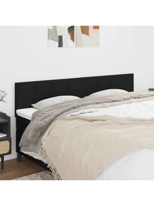 Čelo postele 2 ks černé 80 x 5 x 78/88 cm textil