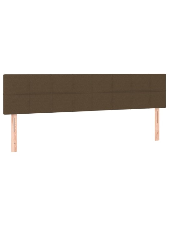 Čelo postele 2 ks tmavě hnědé 80 x 5 x 78/88 cm textil