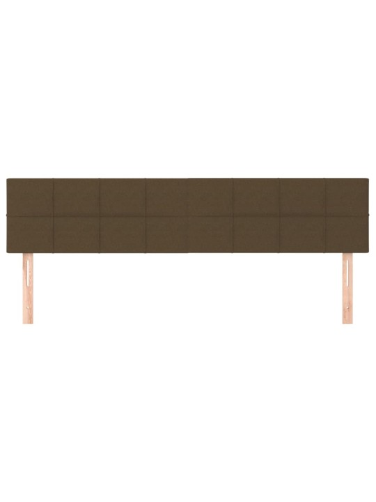 Čelo postele 2 ks tmavě hnědé 80 x 5 x 78/88 cm textil