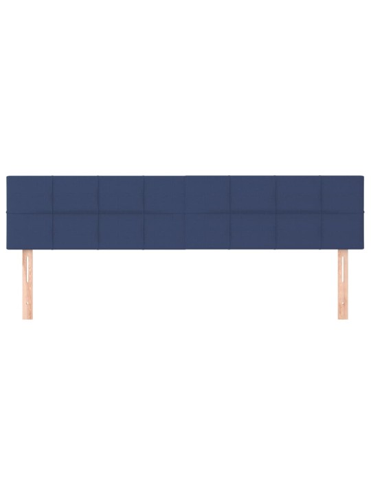 Čelo postele 2 ks modré 80 x 5 x 78/88 cm textil