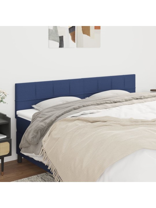 Čelo postele 2 ks modré 80 x 5 x 78/88 cm textil