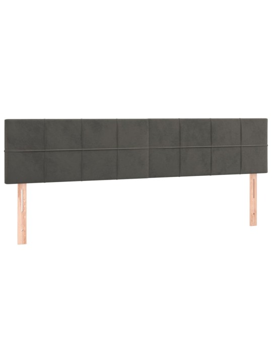 Čelo postele 2 ks tmavě šedé 80 x 5 x 78/88 cm samet