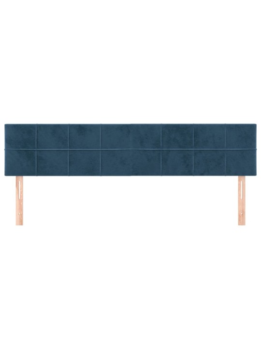 Čelo postele 2 ks tmavě modré 80 x 5 x 78/88 cm samet