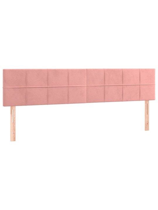 Čelo postele 2 ks růžové 80 x 5 x 78/88 cm samet