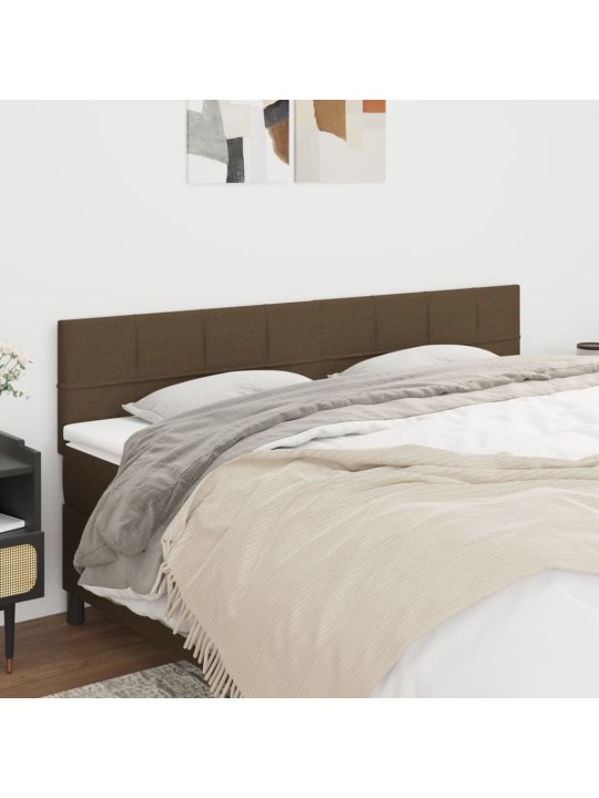 Čelo postele 2 ks tmavě hnědé 90x5x78/88 cm textil