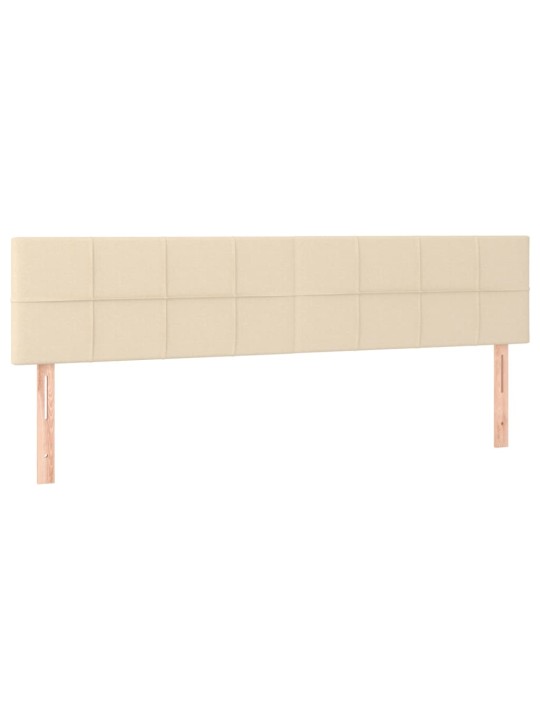 Čelo postele 2 ks krémové 90x5x78/88 cm textil
