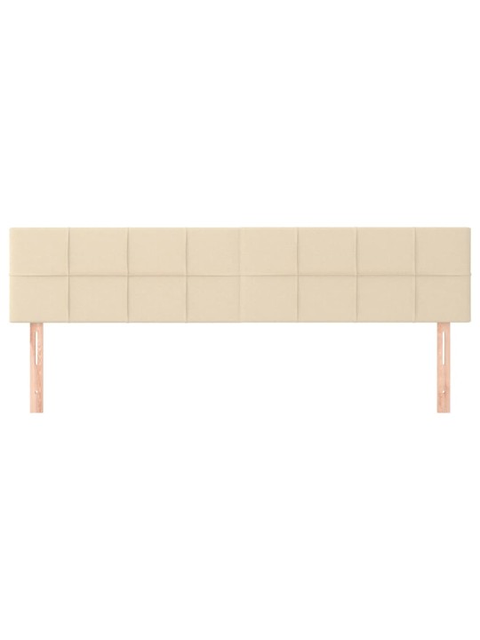 Čelo postele 2 ks krémové 90x5x78/88 cm textil