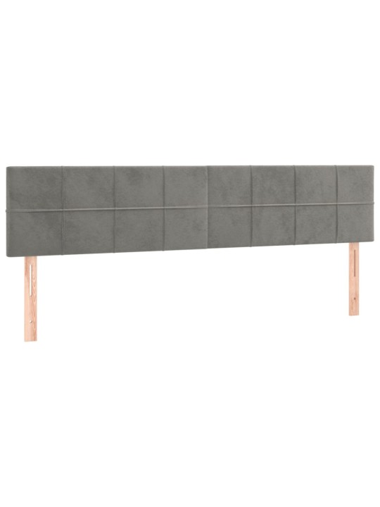 Čelo postele 2 ks světle šedé 90x5x78/88 cm samet