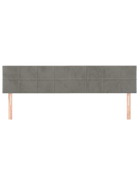 Čelo postele 2 ks světle šedé 90x5x78/88 cm samet