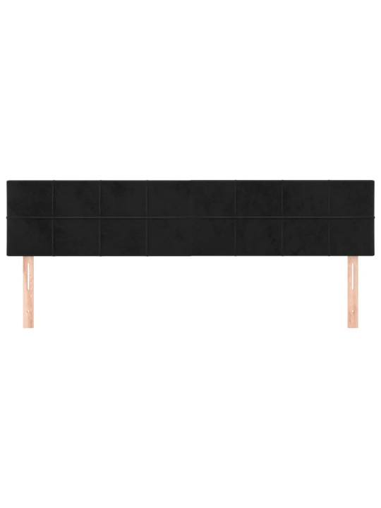 Čelo postele 2 ks černé 90x5x78/88 cm samet