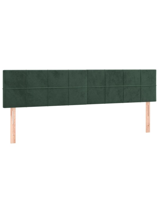 Čelo postele 2 ks tmavě zelené 90x5x78/88 cm samet